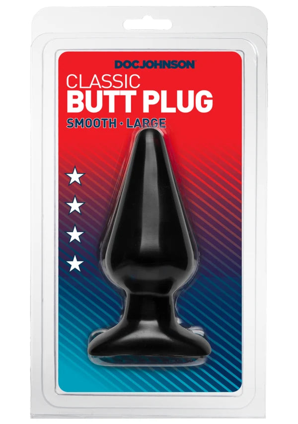 Classic Butt Plug Smooth - Large - Black