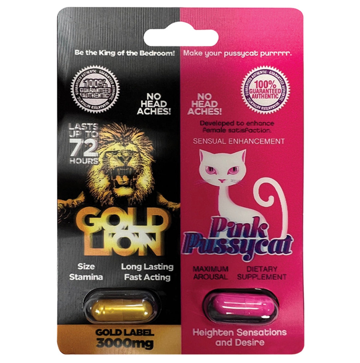 Pink Pussycat / Gold Lion His And Hers Combo