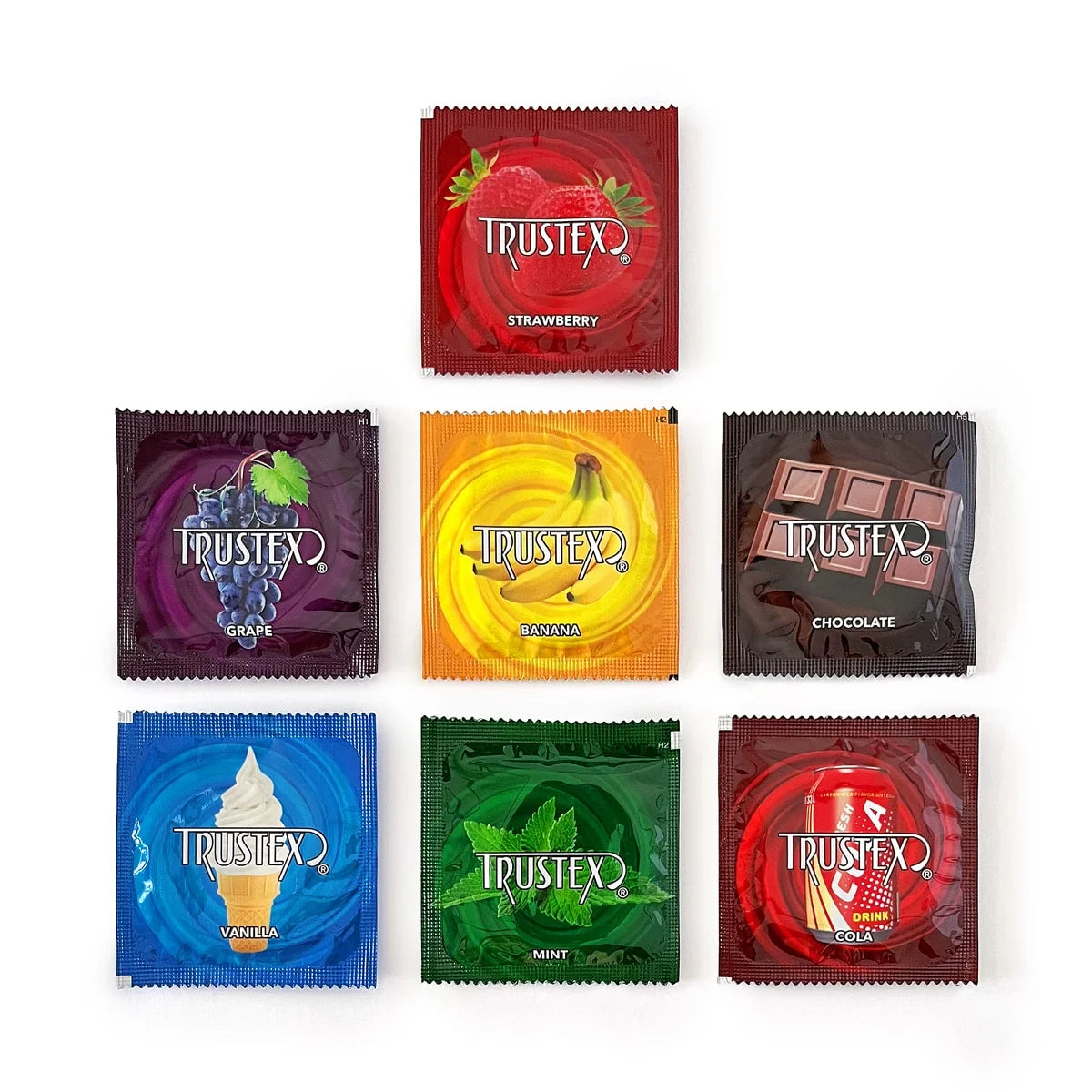 Preservativos lubricados con sabor Trustex.