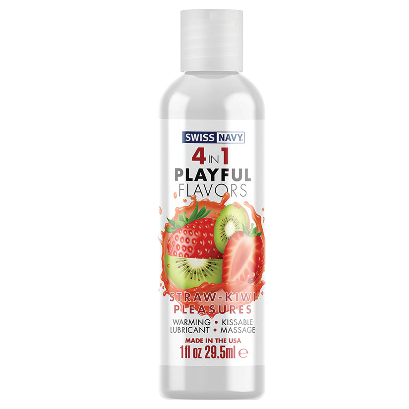 Lubricante Swiss Navy 4 In 1 Playful Flavors-Strawberry/Kiwi Pleasure 1oz