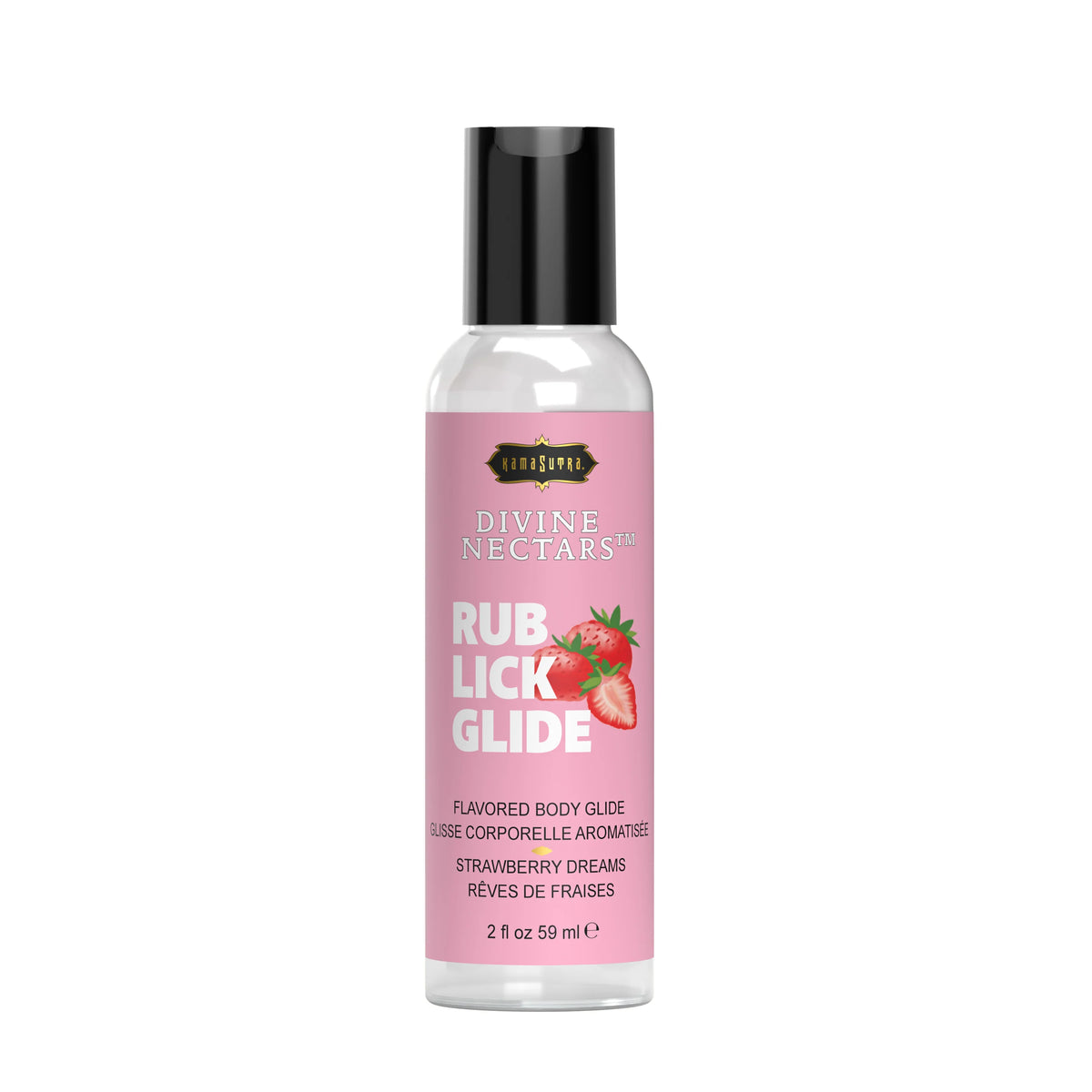 Lubricante Divine Nectars Flavored Body Glide - Strawberry Dreams - 2 Fl. Oz./ 59ml