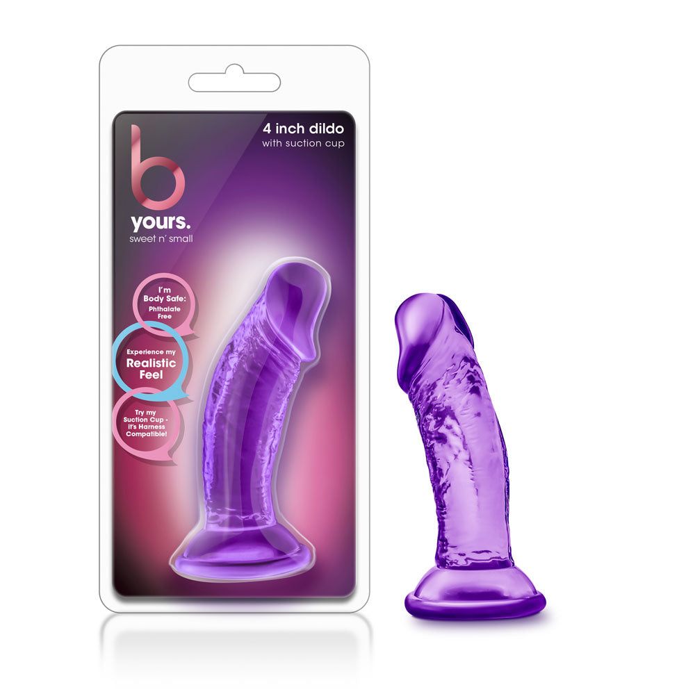 B Yours - Consolador Sweet n' Small de 4 pulgadas con ventosa - Púrpura