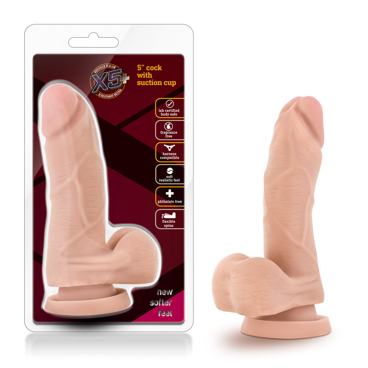X5 Dildo de 5 pulgadas con ventosa