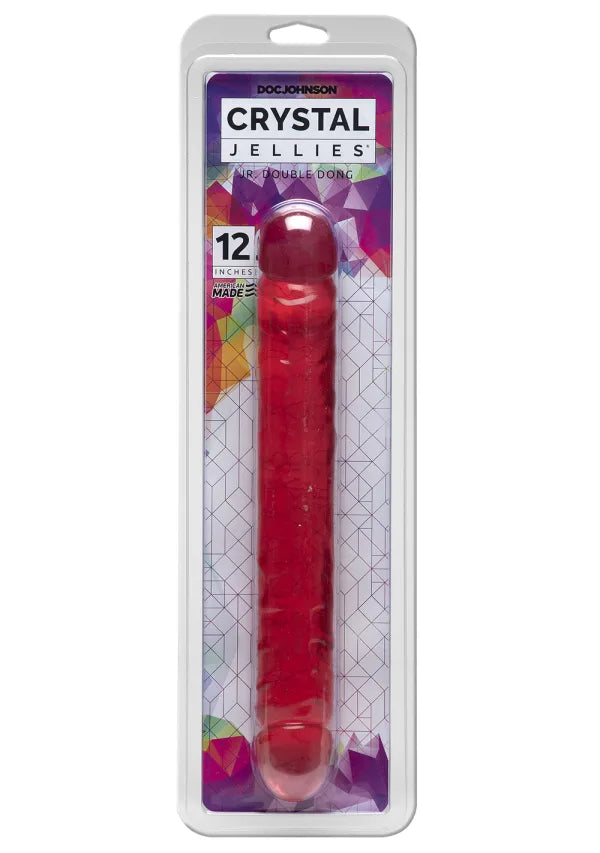 Crystal Jellies Jr. Doble Dildo de 12 pulgadas - Rosa