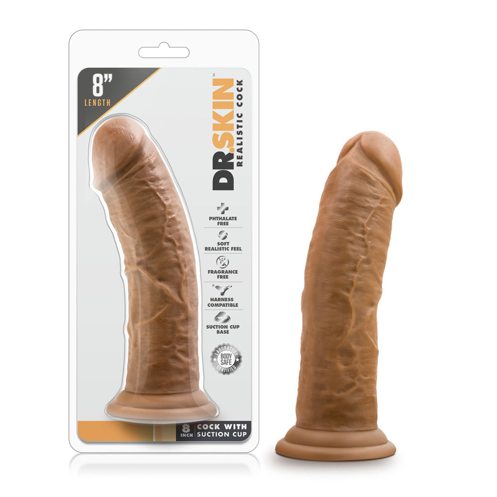 Dr. Skin - Dildo de 8 pulgadas con ventosa - Mocha