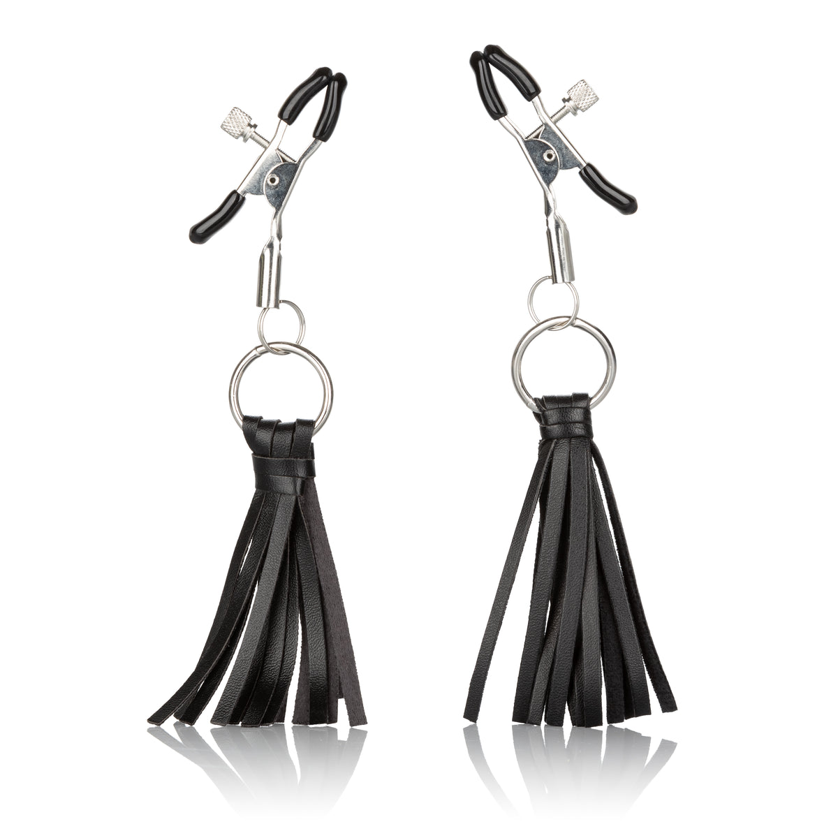 Juego de pezones, borlas juguetonas, pinzas para pezones - Negro