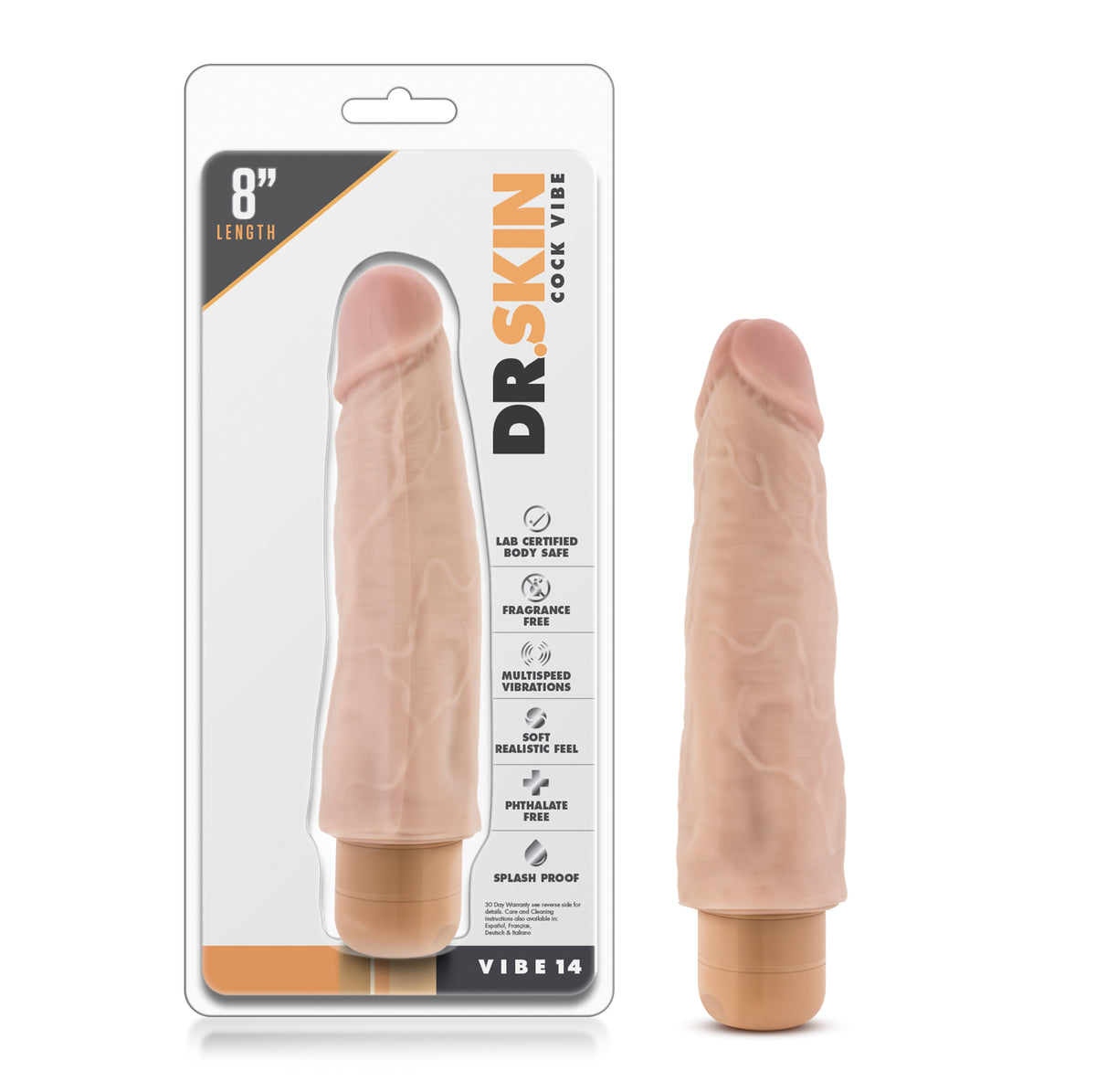 Vibrador Dr. Skin - Cock Vibe 14 - 8 Inch - Beige