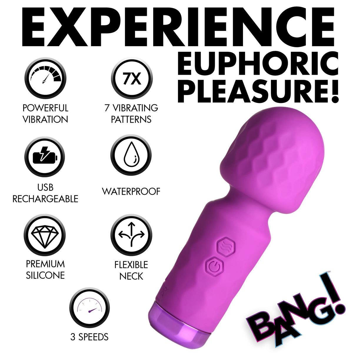 Vibrador 10x Mini Silicone Wand - Purpura
