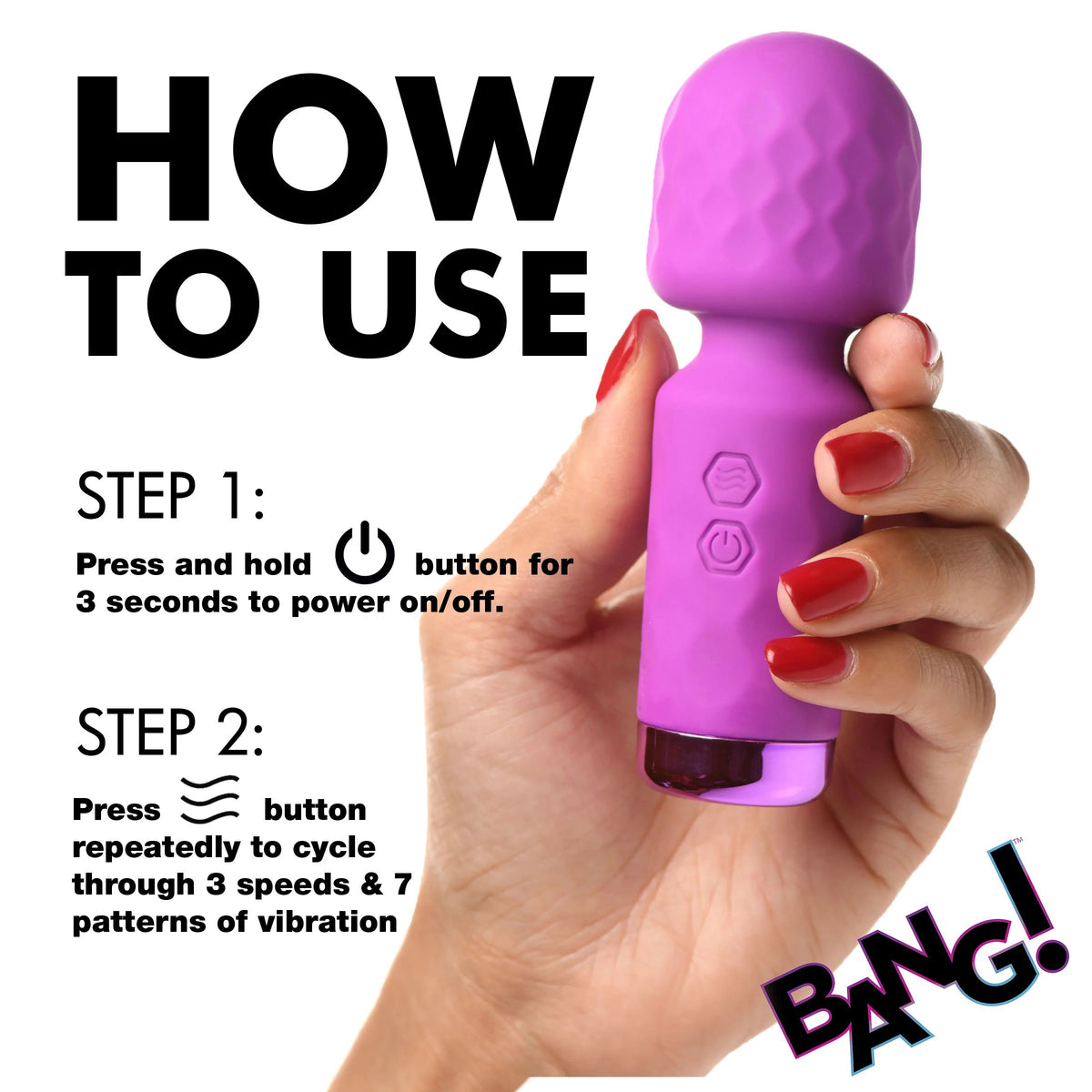 Vibrador 10x Mini Silicone Wand - Purpura