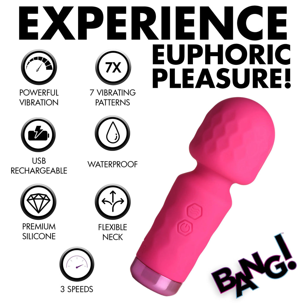 Vibrador 10x Mini Silicone Wand - Rosado