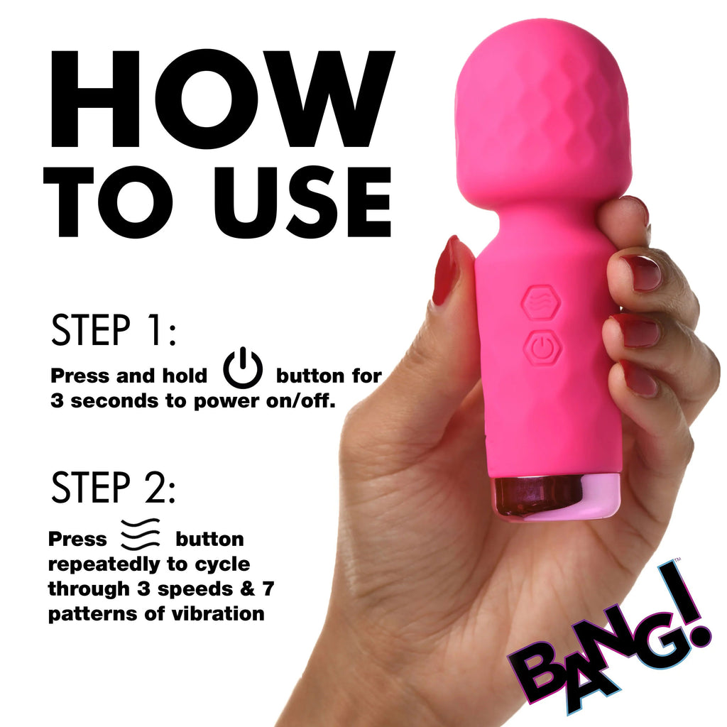 Vibrador 10x Mini Silicone Wand - Rosado