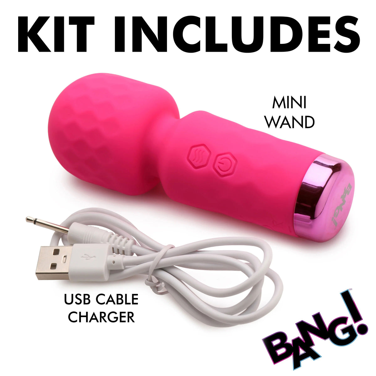 Vibrador 10x Mini Silicone Wand - Rosado