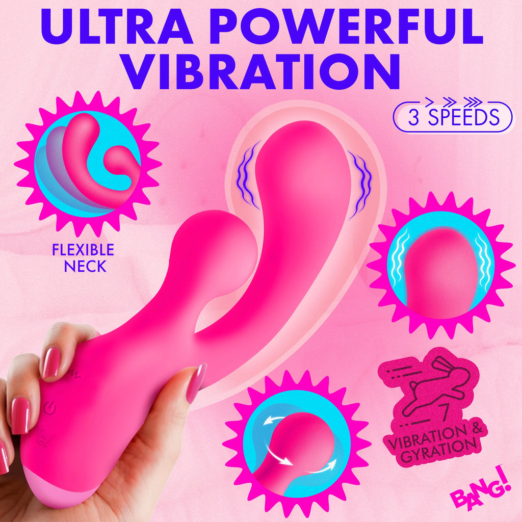 Vibrador de silicona Gyro Rabbit - Rosa