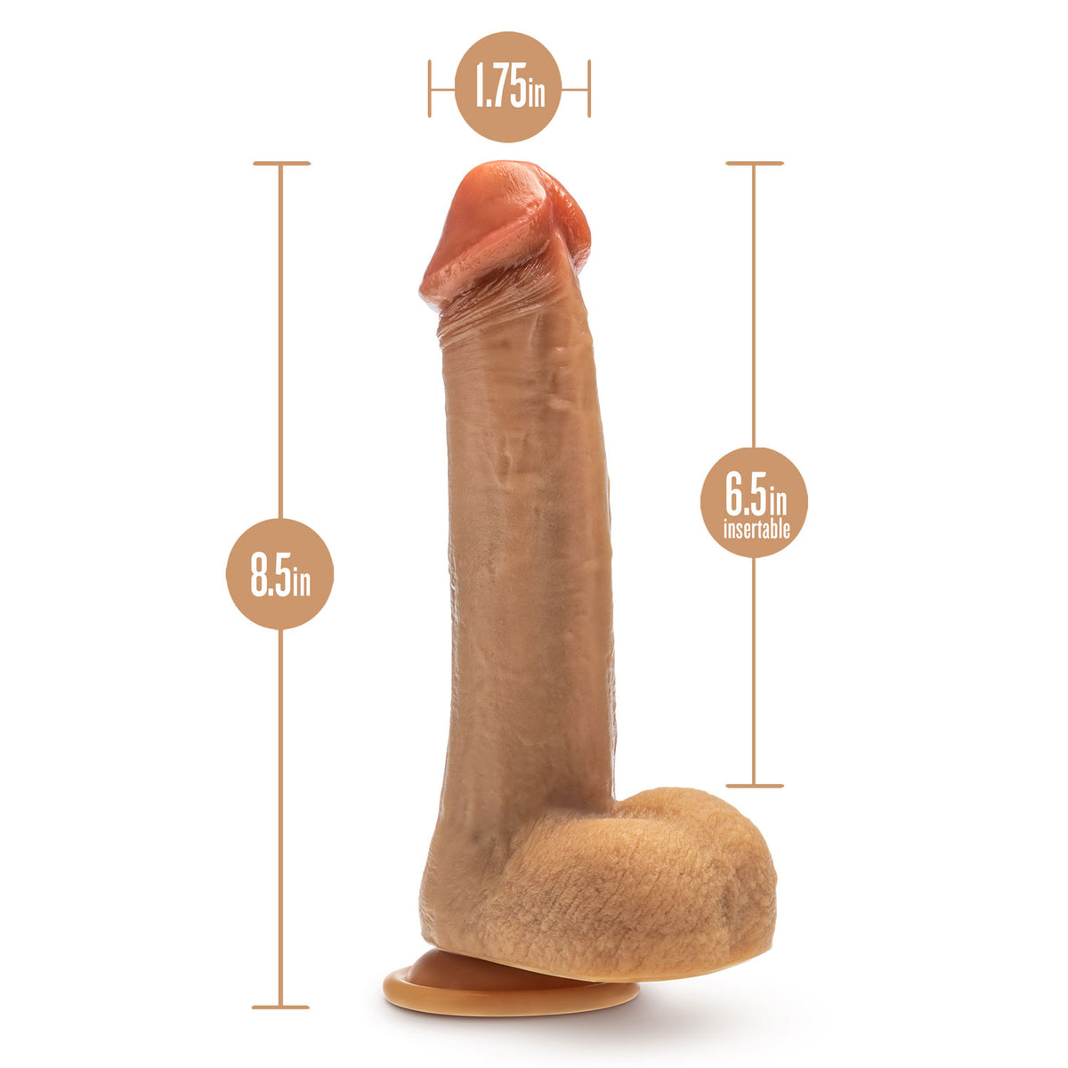 Dr. Skin - Dr. Phillips - Vibrador de empuje de 8,5 pulgadas - Bronceado
