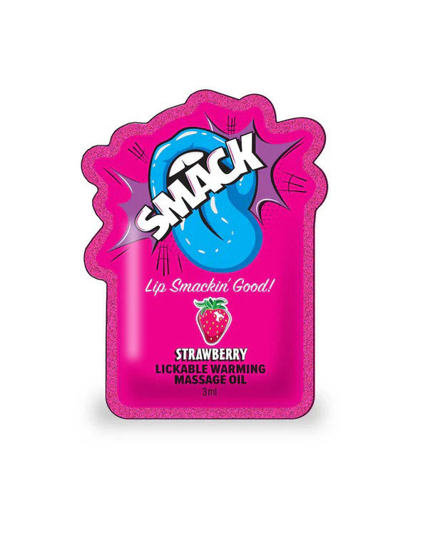 Loción de masaje Warming Smack Lickable, 3 ml - Fresa