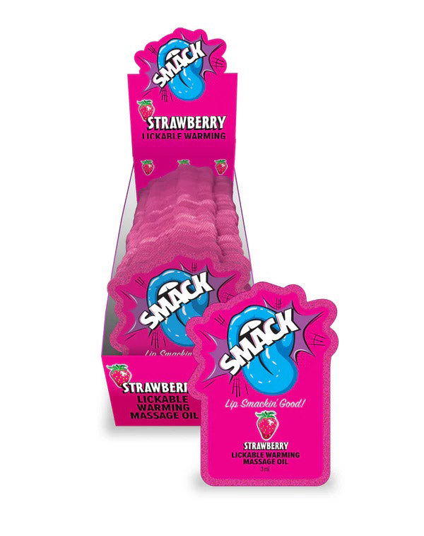 Loción de masaje Warming Smack Lickable, 3 ml - Fresa