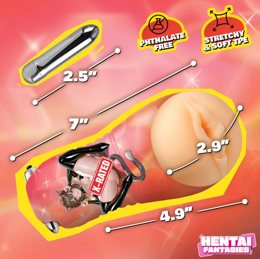 Masturbador vibrador Mochi the Cat Girl - Beige