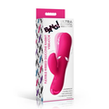 Vibrador de conejo de silicona acanalada Bg rosa