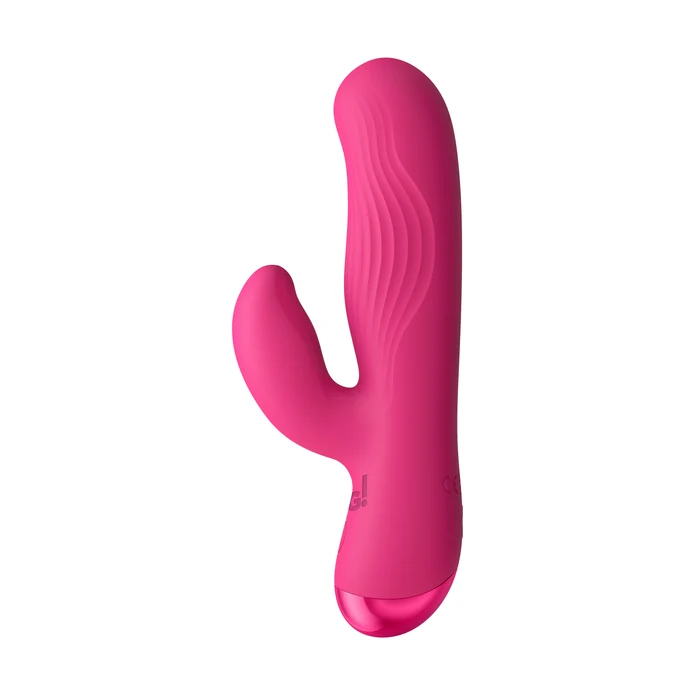 Vibrador de conejo de silicona acanalada Bg rosa