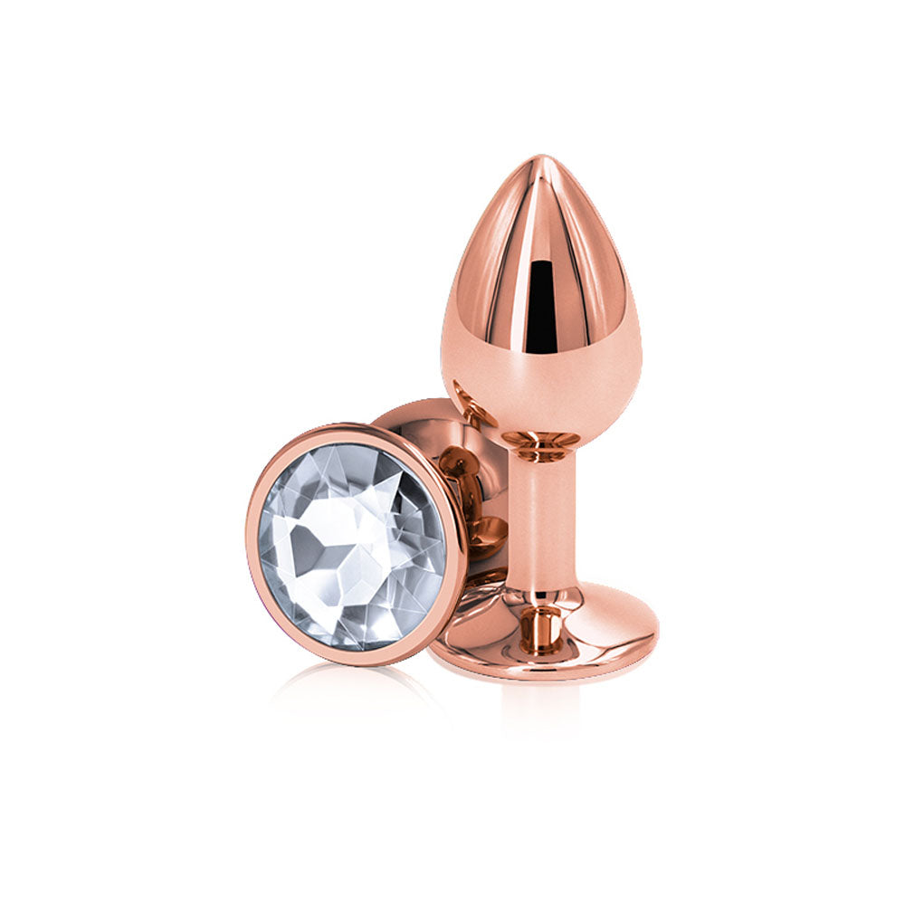 Plug Anal Rear Assets - Rose Gold - Small - Clear