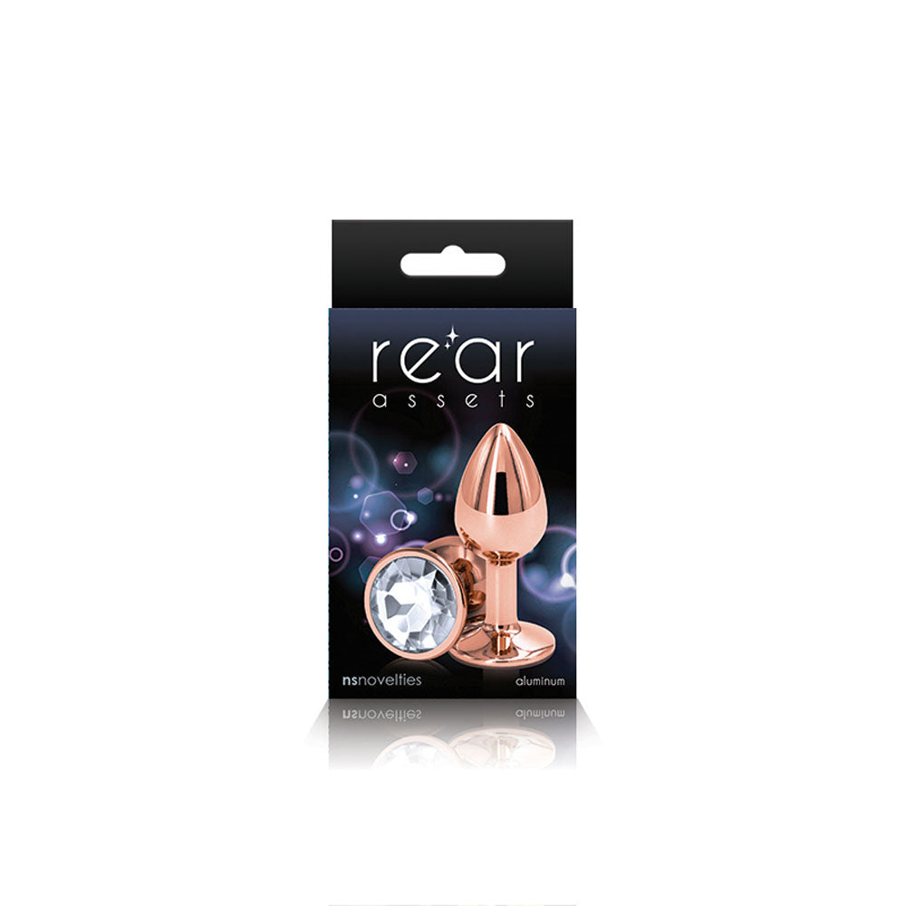 Plug Anal Rear Assets - Rose Gold - Small - Clear