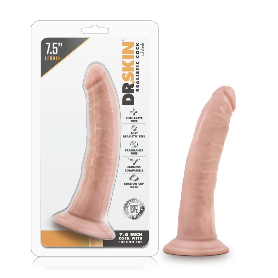 Dildo Dr. Skin de 7,5 pulgadas con ventosa - Vainilla