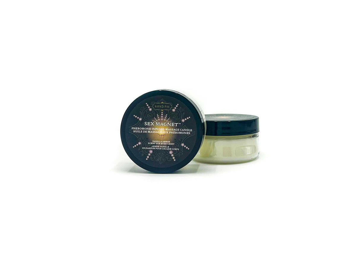 Vela de masaje de feromonas con imán sexual - Ámbar de vainilla 1,7 oz