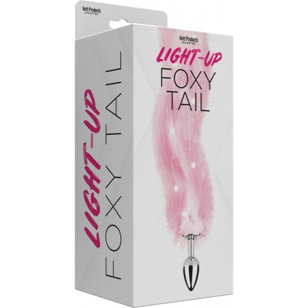 Plug anal de cola Foxy iluminado - Rosa