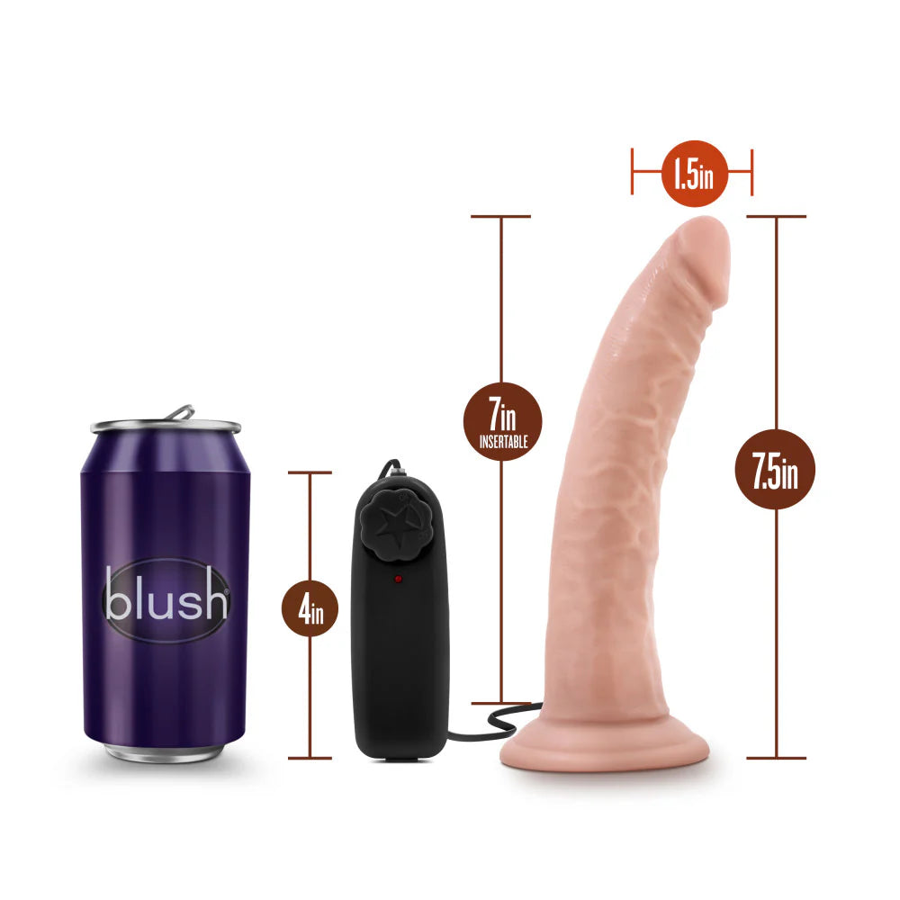 Vibrador Dr. Skin - Dr. Dave - de 7 pulgadas con ventosa - Beige