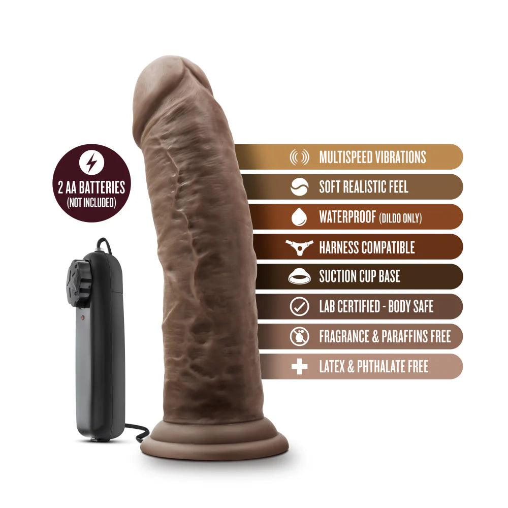 Vibrador Dr. Skin - Dr. Joe - 8 pulgadas con ventosa - Chocolate