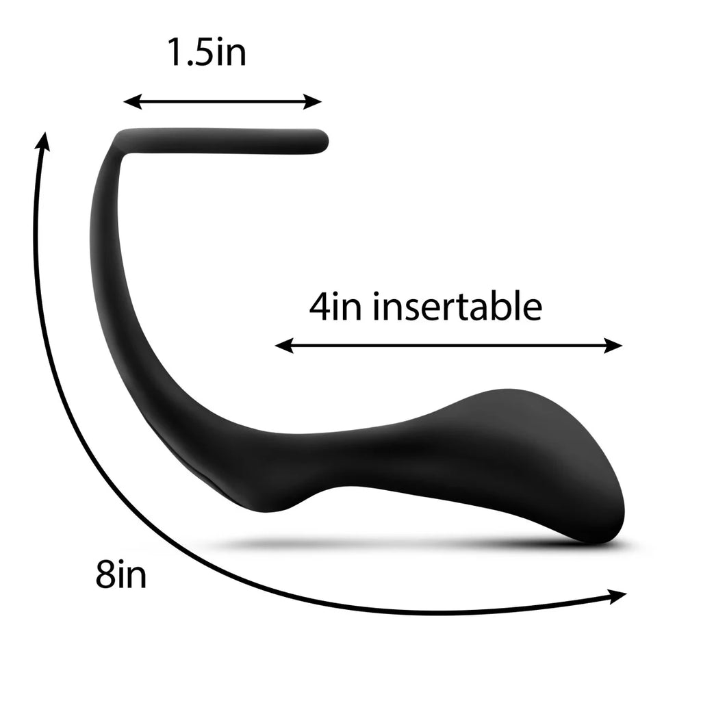 Anal Adventures - Platinum - Cock Ring Plug - Black