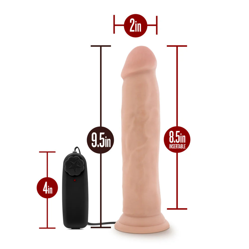 Vibrador Dr. Skin - Dr. Throb de 9,5 pulgadas con ventosa - Beige