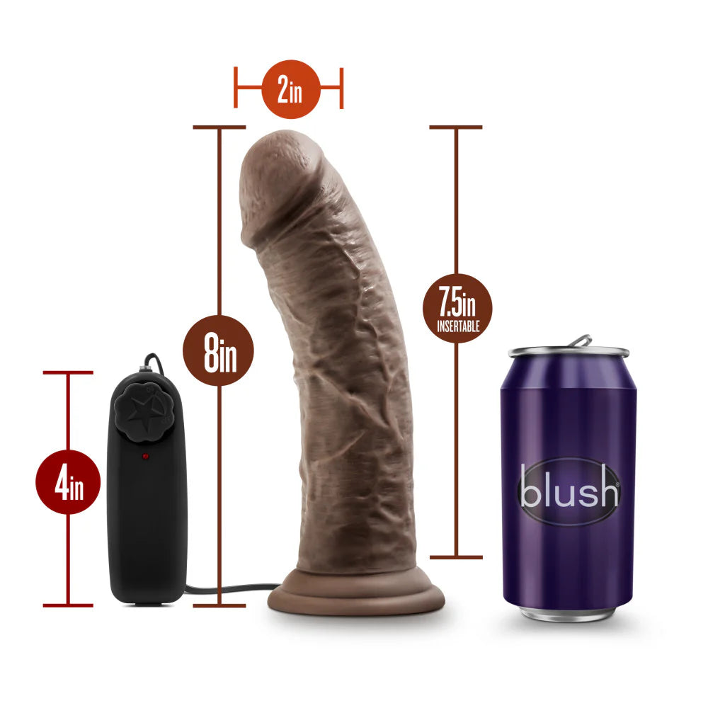 Vibrador Dr. Skin - Dr. Joe - 8 pulgadas con ventosa - Chocolate