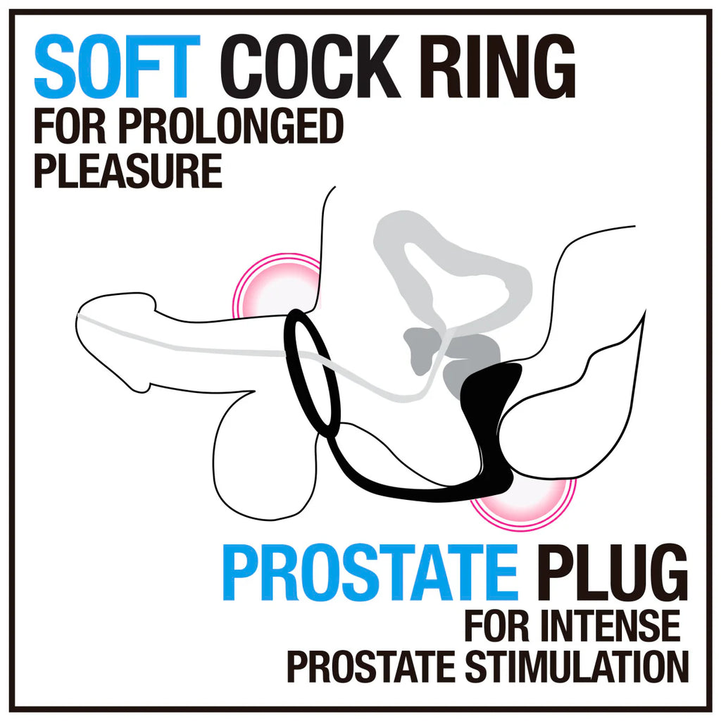 Anal Adventures - Platinum - Cock Ring Plug - Black